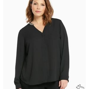 Torrid Black georgette embellished blouse